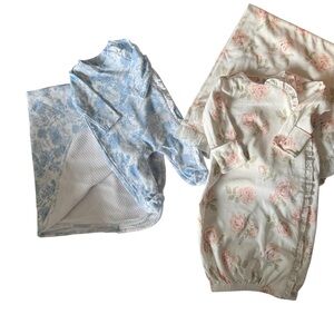 Bundle Edge-hill Collection NB matching blanket with daygown and romper.